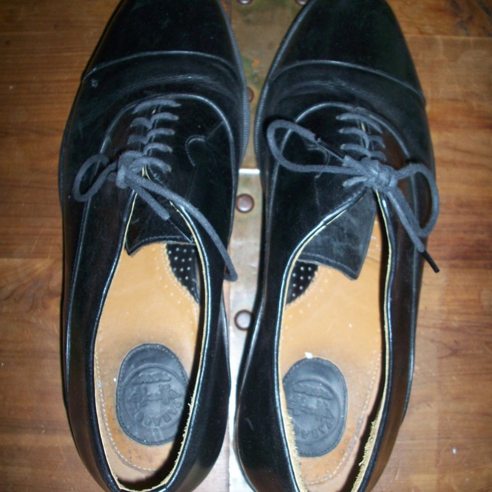 Paragon Handcrafted  black  Leather Oxford Cap Toe Dress Shoes  Men`s Sz 7
